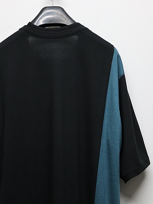 Ground Y�����饦��ɥ磻/C/MO COMBINATION JERSEY MIX T-SHIRT/BLUE