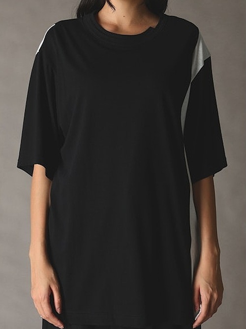 Ground Y�����饦��ɥ磻/C/MO COMBINATION JERSEY MIX T-SHIRT/BLUE