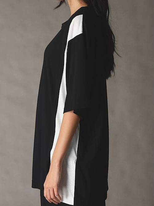 Ground Y�����饦��ɥ磻/C/MO COMBINATION JERSEY MIX T-SHIRT/BLUE