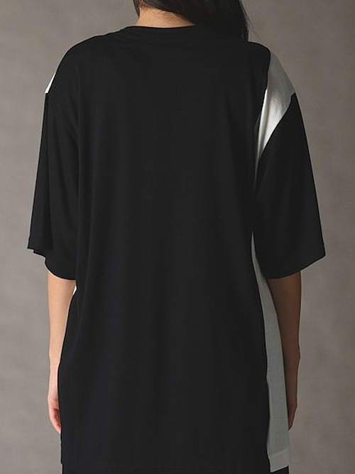 Ground Y�����饦��ɥ磻/C/MO COMBINATION JERSEY MIX T-SHIRT/BLUE