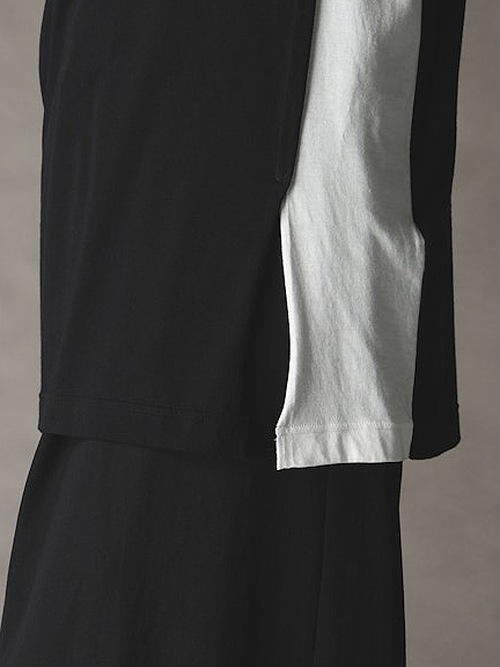 Ground Y�����饦��ɥ磻/C/MO COMBINATION JERSEY MIX T-SHIRT/BLUE