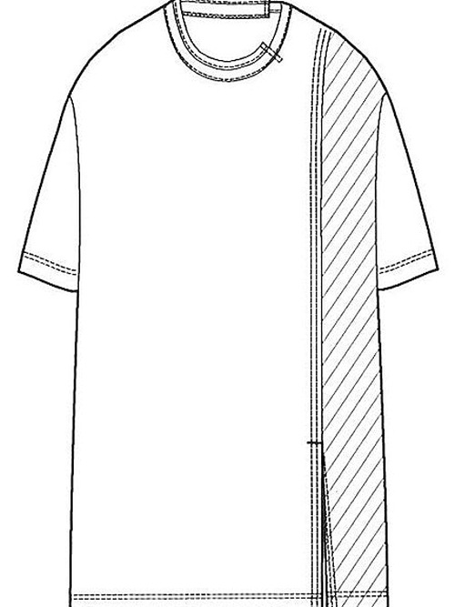 Ground Y�����饦��ɥ磻/C/MO COMBINATION JERSEY MIX T-SHIRT/BLUE