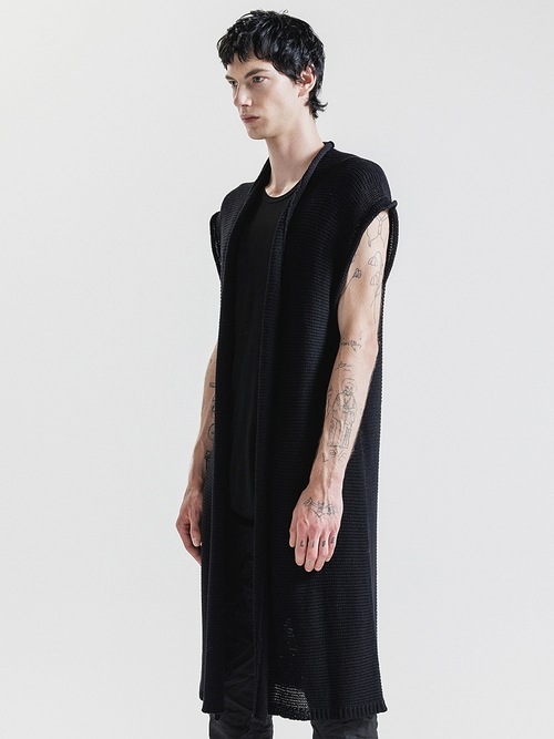 �㴰���nude:masahiko maruyama ���̡���:�ޥ��ҥ��ޥ���/3GG Cotton 3GG SLEEVELESS KNIT CARDIGAN/Black