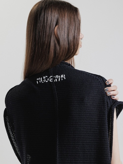 �㴰���nude:masahiko maruyama ���̡���:�ޥ��ҥ��ޥ���/3GG Cotton 3GG SLEEVELESS KNIT CARDIGAN/Black
