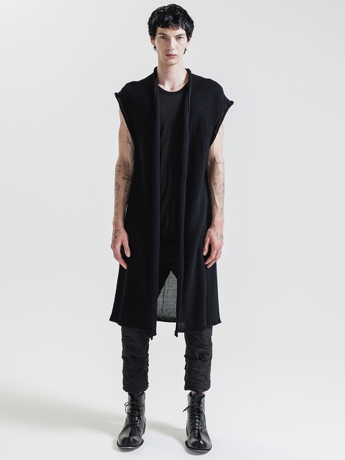 �㴰���nude:masahiko maruyama ���̡���:�ޥ��ҥ��ޥ���/3GG Cotton 3GG SLEEVELESS KNIT CARDIGAN/Black