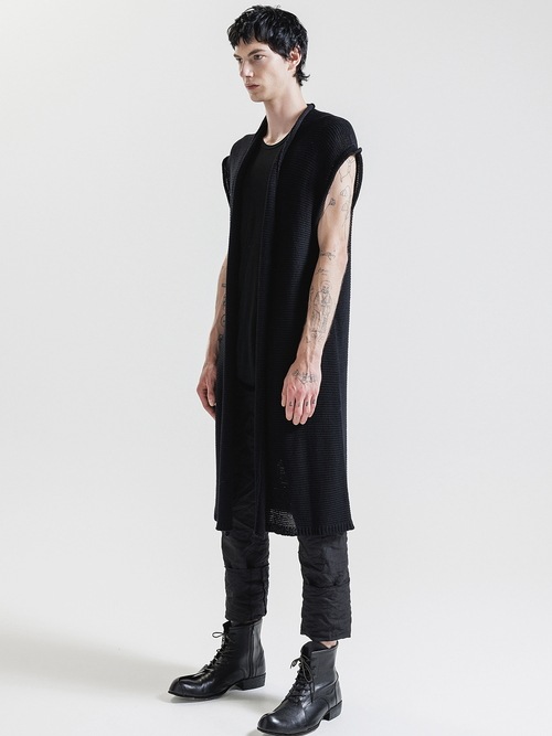 �㴰���nude:masahiko maruyama ���̡���:�ޥ��ҥ��ޥ���/3GG Cotton 3GG SLEEVELESS KNIT CARDIGAN/Black