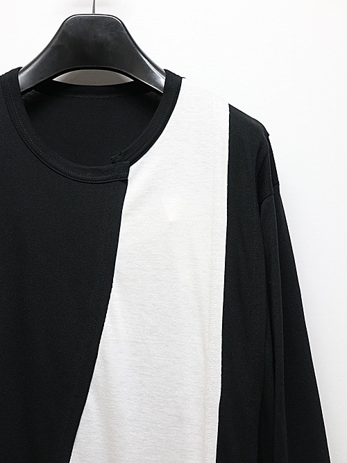 Ground Y饦ɥ磻/C/MOJERSEY COMBINATION TSUJIKIRI LONG SLEEVED T-SHIRT/BLACKWHITE