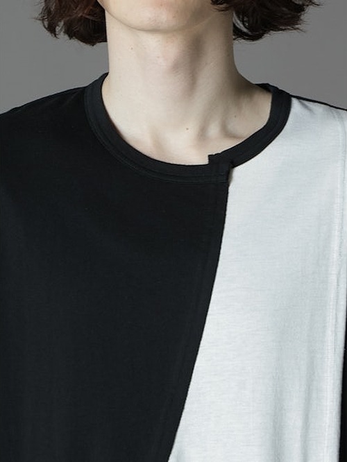 Ground Y饦ɥ磻/C/MOJERSEY COMBINATION TSUJIKIRI LONG SLEEVED T-SHIRT/BLACKWHITE