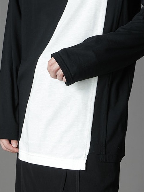 Ground Y饦ɥ磻/C/MOJERSEY COMBINATION TSUJIKIRI LONG SLEEVED T-SHIRT/BLACKWHITE