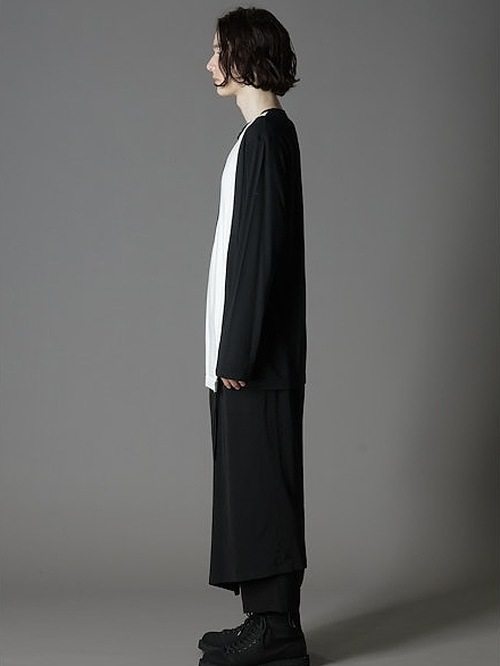 Ground Y饦ɥ磻/C/MOJERSEY COMBINATION TSUJIKIRI LONG SLEEVED T-SHIRT/BLACKWHITE