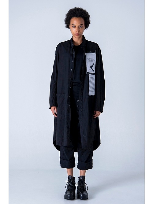 �㴰���nude:masahiko maruyama ���̡���:�ޥ��ҥ��ޥ���/LONG SHIRT COAT WITH MULTI PATCHES (POSTER PRINT)/Black