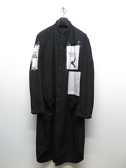 �㴰���nude:masahiko maruyama ���̡���:�ޥ��ҥ��ޥ���/LONG SHIRT COAT WITH MULTI PATCHES (POSTER PRINT)/Black