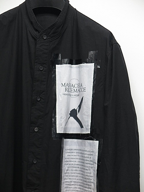 �㴰���nude:masahiko maruyama ���̡���:�ޥ��ҥ��ޥ���/LONG SHIRT COAT WITH MULTI PATCHES (POSTER PRINT)/Black