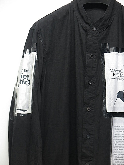 �㴰���nude:masahiko maruyama ���̡���:�ޥ��ҥ��ޥ���/LONG SHIRT COAT WITH MULTI PATCHES (POSTER PRINT)/Black