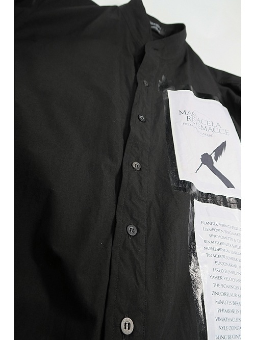 �㴰���nude:masahiko maruyama ���̡���:�ޥ��ҥ��ޥ���/LONG SHIRT COAT WITH MULTI PATCHES (POSTER PRINT)/Black