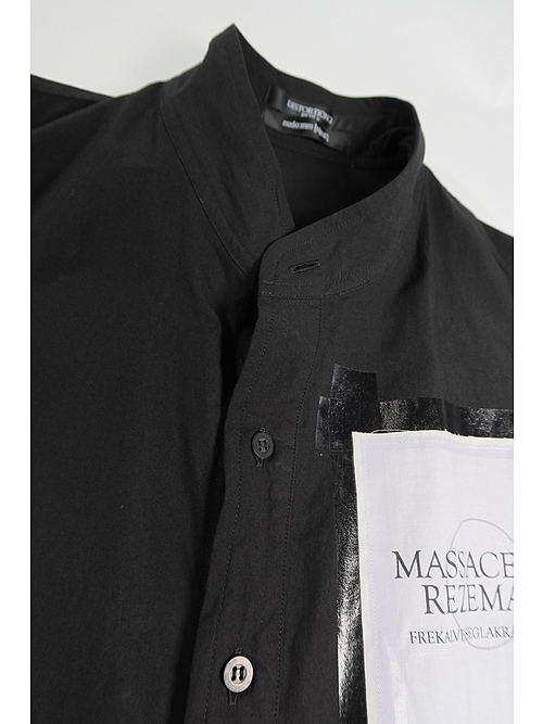 �㴰���nude:masahiko maruyama ���̡���:�ޥ��ҥ��ޥ���/LONG SHIRT COAT WITH MULTI PATCHES (POSTER PRINT)/Black