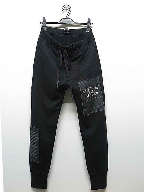 �㴰���nude:masahiko maruyama ���̡���:�ޥ��ҥ��ޥ���/SLIM SWEAT PANTS w/PRINTED PATCHES/Black
