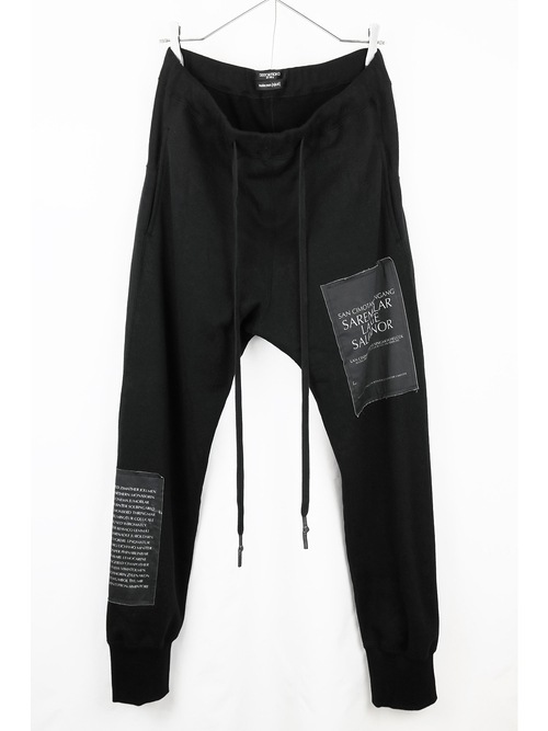 �㴰���nude:masahiko maruyama ���̡���:�ޥ��ҥ��ޥ���/SLIM SWEAT PANTS w/PRINTED PATCHES/Black