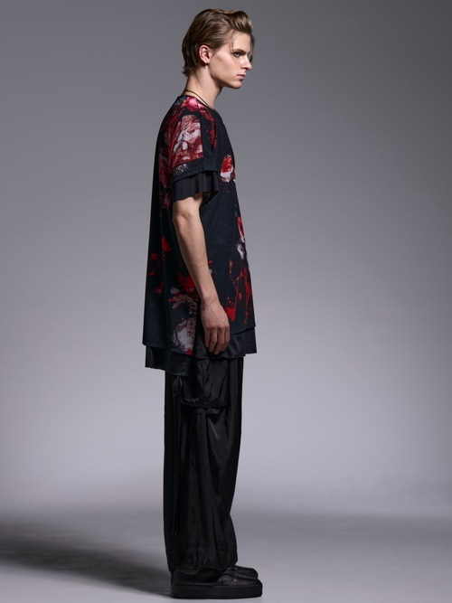 (ͽ���ʡ�5��6������ͽ��/kiryuyrik������奦����奦/Flora Mesh Crew Neck Layered-T/Black