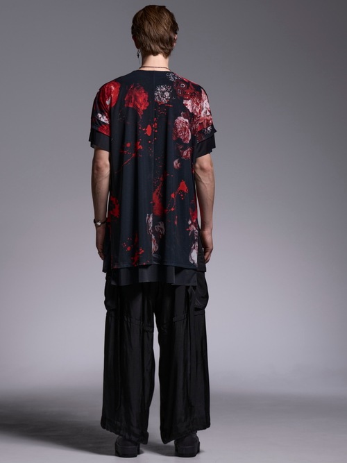 (ͽ���ʡ�5��6������ͽ��/kiryuyrik������奦����奦/Flora Mesh Crew Neck Layered-T/Black