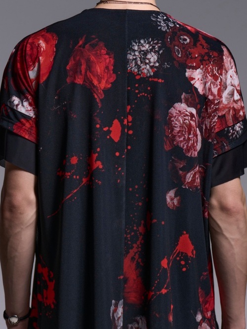 (ͽ���ʡ�5��6������ͽ��/kiryuyrik������奦����奦/Flora Mesh Crew Neck Layered-T/Black