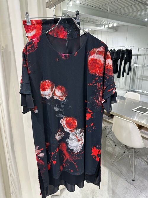 (ͽ���ʡ�5��6������ͽ��/kiryuyrik������奦����奦/Flora Mesh Crew Neck Layered-T/Black