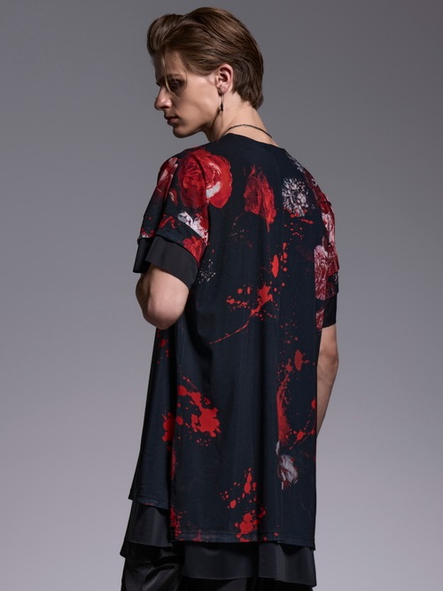 (ͽ���ʡ�5��6������ͽ��/kiryuyrik������奦����奦/Flora Mesh Crew Neck Layered-T/Black