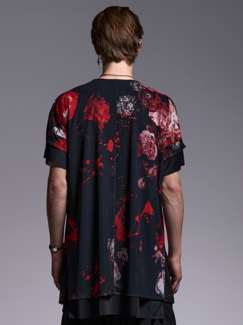 (ͽ���ʡ�5��6������ͽ��/kiryuyrik������奦����奦/Flora Mesh Crew Neck Layered-T/Black