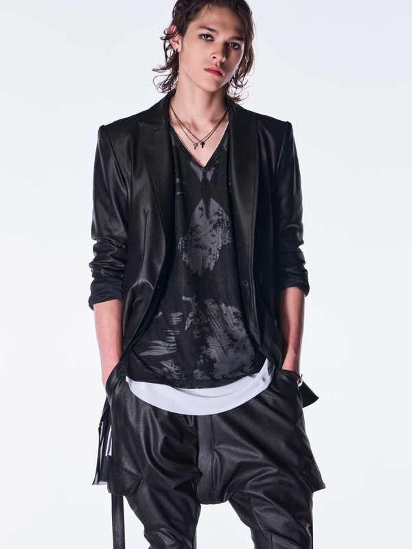 (ͽ���ʡ�10������11������ͽ��/kiryuyrik������奦����奦/Emboss Silley Jersey Layerd Jacket/Black