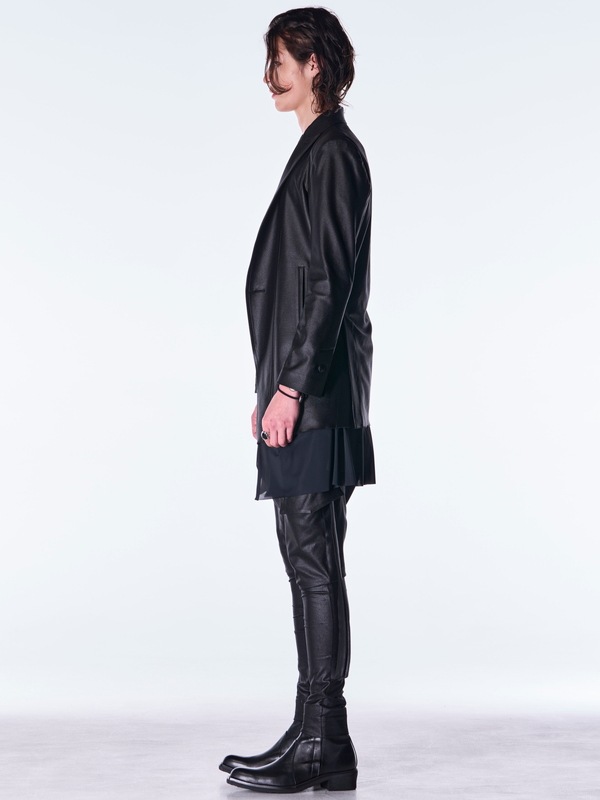 (ͽ���ʡ�10������11������ͽ��/kiryuyrik������奦����奦/Emboss Silley Jersey Layerd Jacket/Black