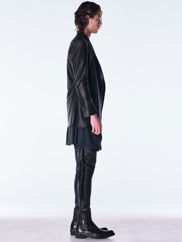 (ͽ���ʡ�10������11������ͽ��/kiryuyrik������奦����奦/Emboss Silley Jersey Layerd Jacket/Black