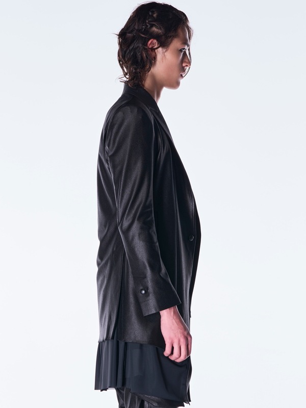 (ͽ���ʡ�10������11������ͽ��/kiryuyrik������奦����奦/Emboss Silley Jersey Layerd Jacket/Black