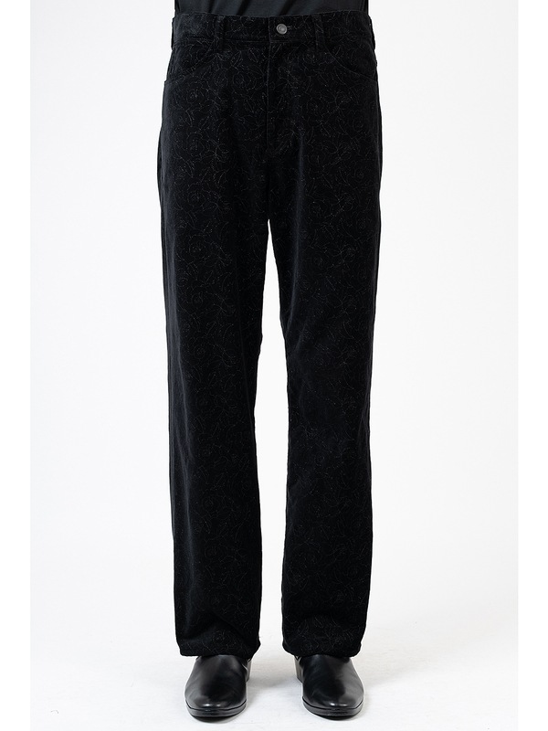 LAD MUSICIAN����å� �ߥ塼�������/COTTON VELVETEEN STARAIGHT PANTS/BLACK��BLACK