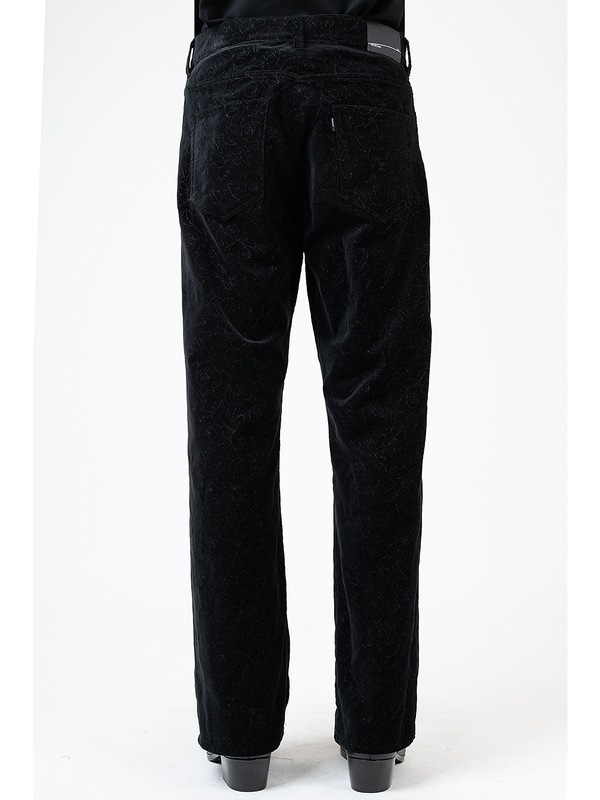 LAD MUSICIAN����å� �ߥ塼�������/COTTON VELVETEEN STARAIGHT PANTS/BLACK��BLACK