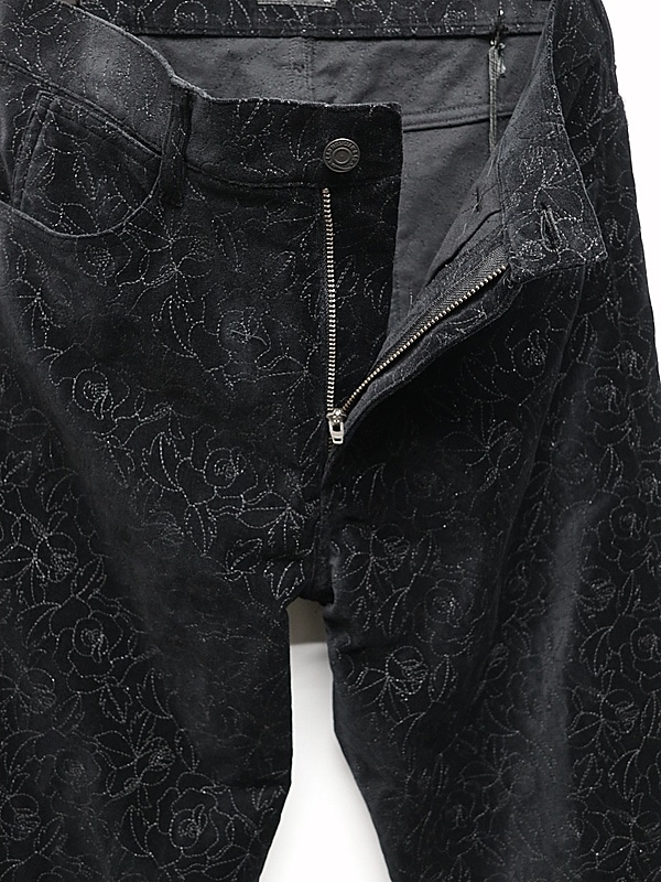 LAD MUSICIAN����å� �ߥ塼�������/COTTON VELVETEEN STARAIGHT PANTS/BLACK��BLACK