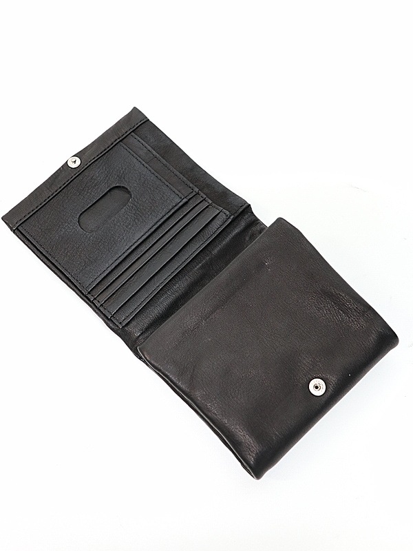 �㴰���Yohji Yamamoto���襦����ޥ��/ ���եȥۡ����쥶�� �ȥ�ץ�ե�����ɥ�����å�/BLACK