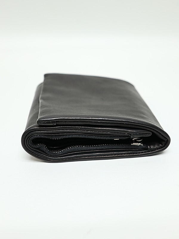 �㴰���Yohji Yamamoto���襦����ޥ��/ ���եȥۡ����쥶�� �ȥ�ץ�ե�����ɥ�����å�/BLACK