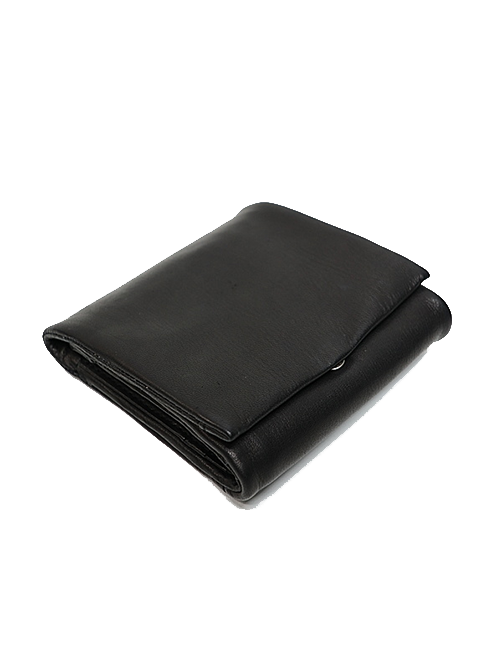 �㴰���Yohji Yamamoto���襦����ޥ��/ ���եȥۡ����쥶�� �ȥ�ץ�ե�����ɥ�����å�/BLACK