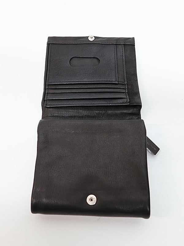 �㴰���Yohji Yamamoto���襦����ޥ��/ ���եȥۡ����쥶�� �ȥ�ץ�ե�����ɥ�����å�/BLACK