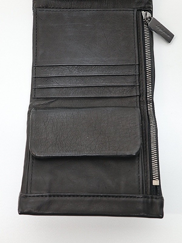 �㴰���Yohji Yamamoto���襦����ޥ��/ ���եȥۡ����쥶�� �ȥ�ץ�ե�����ɥ�����å�/BLACK