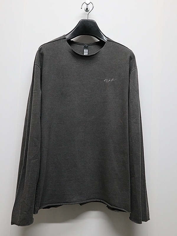 wjk�����֥른��������/tight jersey cut-off L/S/d.charcoal