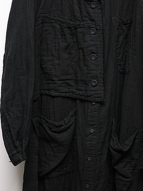 �㴰���nude:masahiko maruyama ���̡���:�ޥ��ҥ��ޥ���/GARMENT DYED LAYERED LONG SHIRT/Black