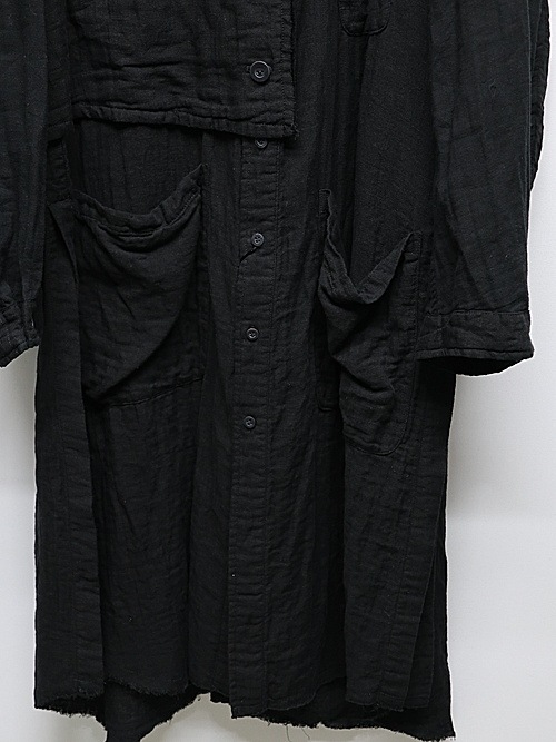 �㴰���nude:masahiko maruyama ���̡���:�ޥ��ҥ��ޥ���/GARMENT DYED LAYERED LONG SHIRT/Black