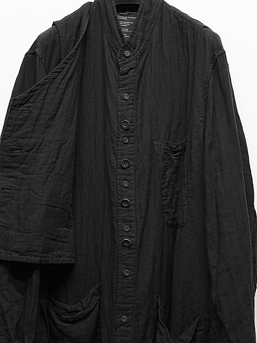 �㴰���nude:masahiko maruyama ���̡���:�ޥ��ҥ��ޥ���/GARMENT DYED LAYERED LONG SHIRT/Black