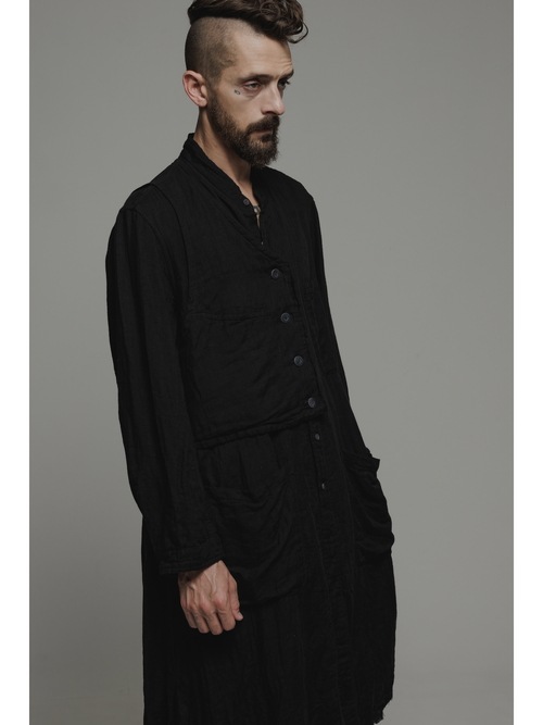 �㴰���nude:masahiko maruyama ���̡���:�ޥ��ҥ��ޥ���/GARMENT DYED LAYERED LONG SHIRT/Black