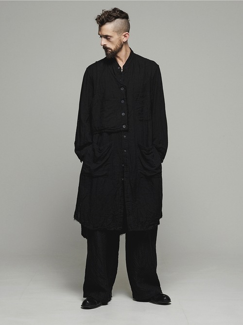 �㴰���nude:masahiko maruyama ���̡���:�ޥ��ҥ��ޥ���/GARMENT DYED LAYERED LONG SHIRT/Black