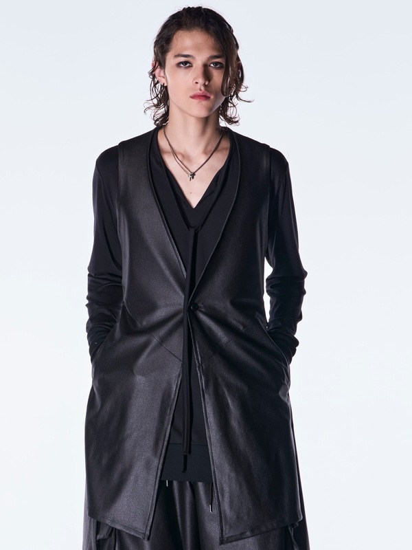 (ͽ���ʡ�10������11������ͽ��/kiryuyrik������奦����奦/Emboss Silley Jersey Flare Vest/Black