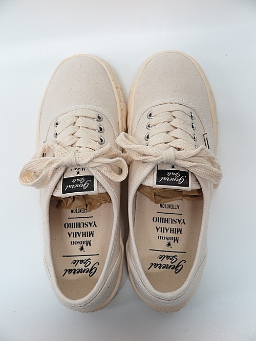 Maison MIHARA YASUHIRO���᥾�� �ߥϥ�䥹�ҥ�/ PAST SOLE CANVAS LOW TOP SNEAKER/WHITE.