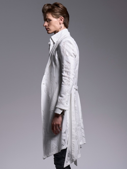 (ͽ���ʡ�6��7������ͽ��/kiryuyrik������奦����奦/CROSS-Lace Flare Jacket/White