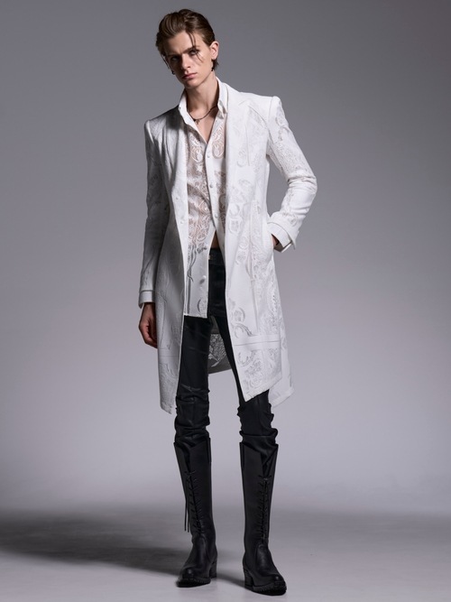 (ͽ���ʡ�6��7������ͽ��/kiryuyrik������奦����奦/CROSS-Lace Flare Jacket/White